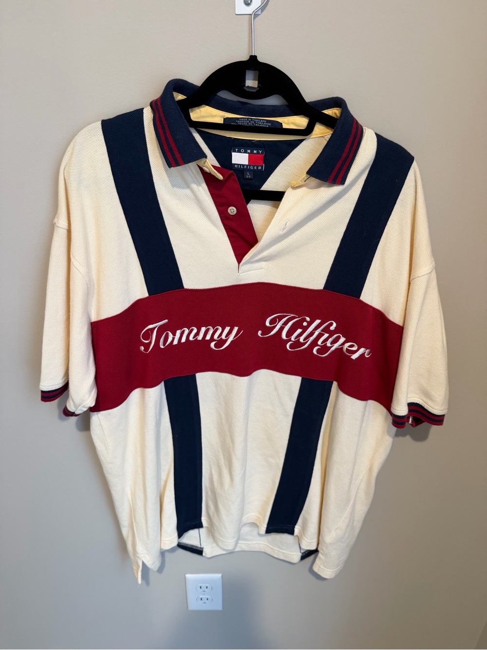 Vintage 90s Tommy Hilfiger Polo Spellout Size Large